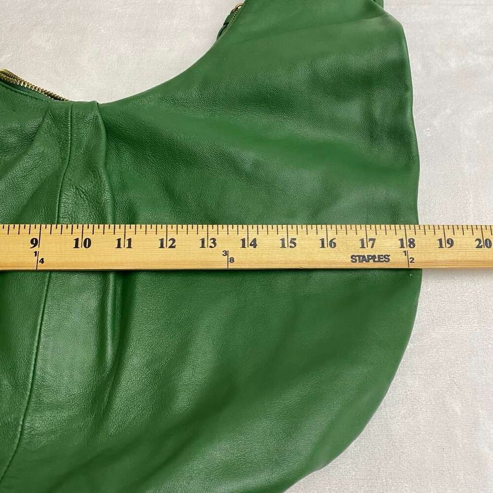Anthropologie Women's Green Lambskin Leather Hobo - Picture 9 of 13